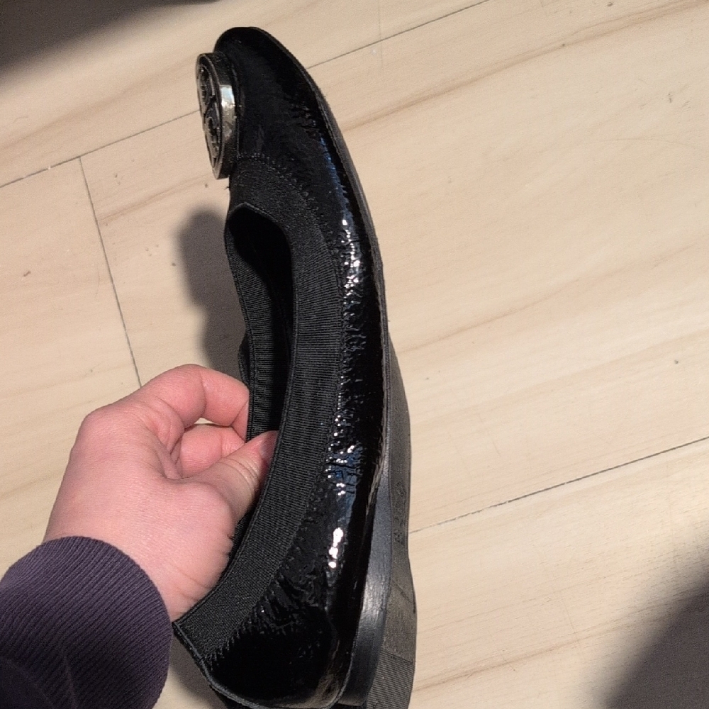 Tory Burch Reva black patent Leather Round Toe Flats - Picture 8 of 8